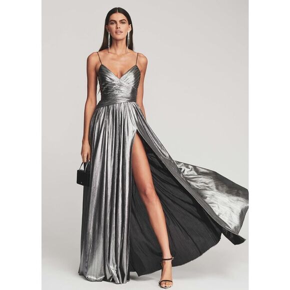 Retrofete Doss maxi Dress Gunmetal Small - Picture 2 of 9